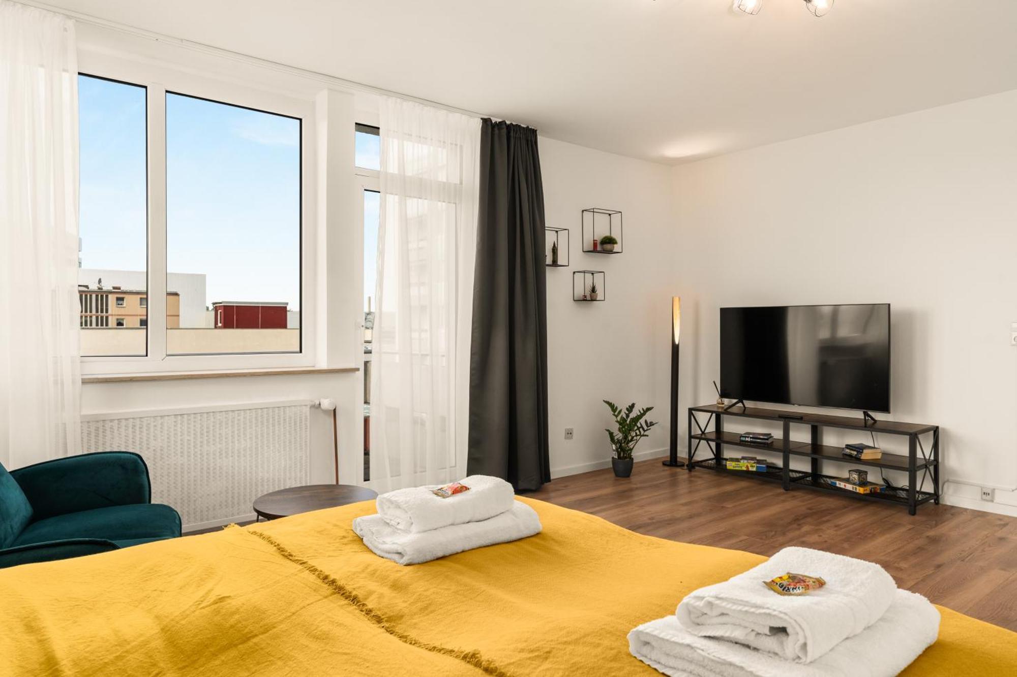 Free Living - City Design Apartments, Zentrum, Outlet, Balkon, Kueche Вольфсбург Екстер'єр фото